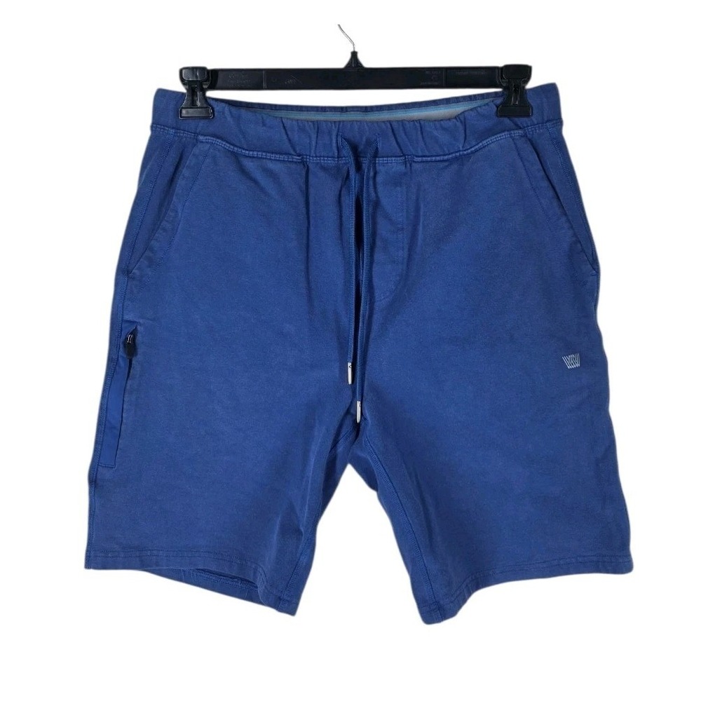 Mack Weldon Ace Sweatshort 8" Shorts Mens L Blue French Terry Stretch Drawstring